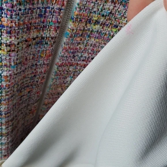 Carlisle Collection multi color knit full zip crop jacket white sleeves R $645 - Picture 7 of 13